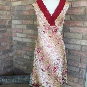 Sexy Floral Stretch Lace Dress Sz Large